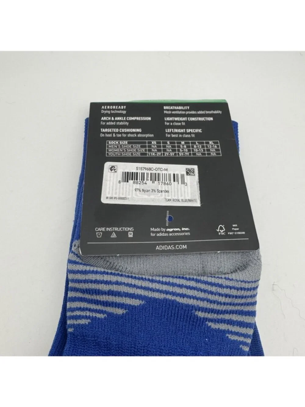 Adidas Copa Zone Soccer Socks Youth Size M Royal Blue White Cushioned Aeroready